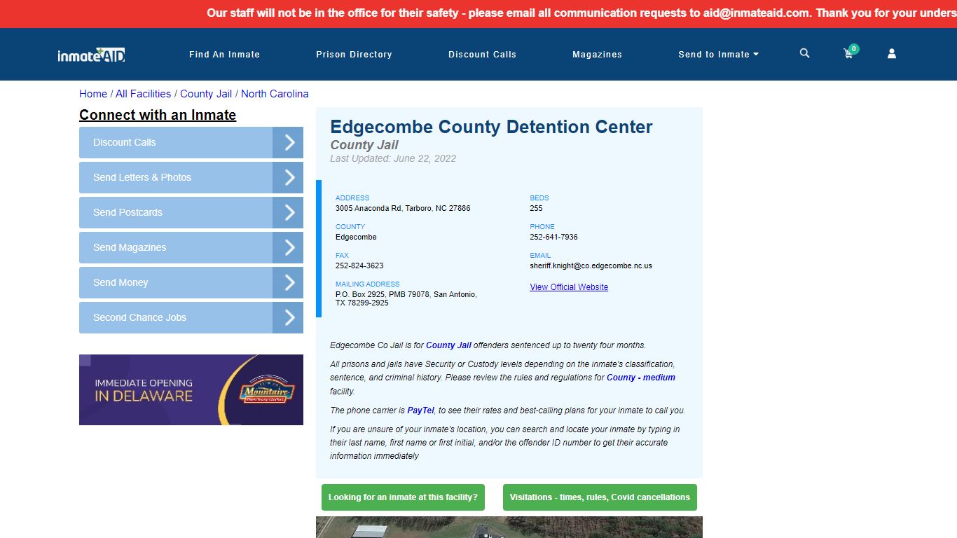 Edgecombe County Detention Center - Inmate Locator ...