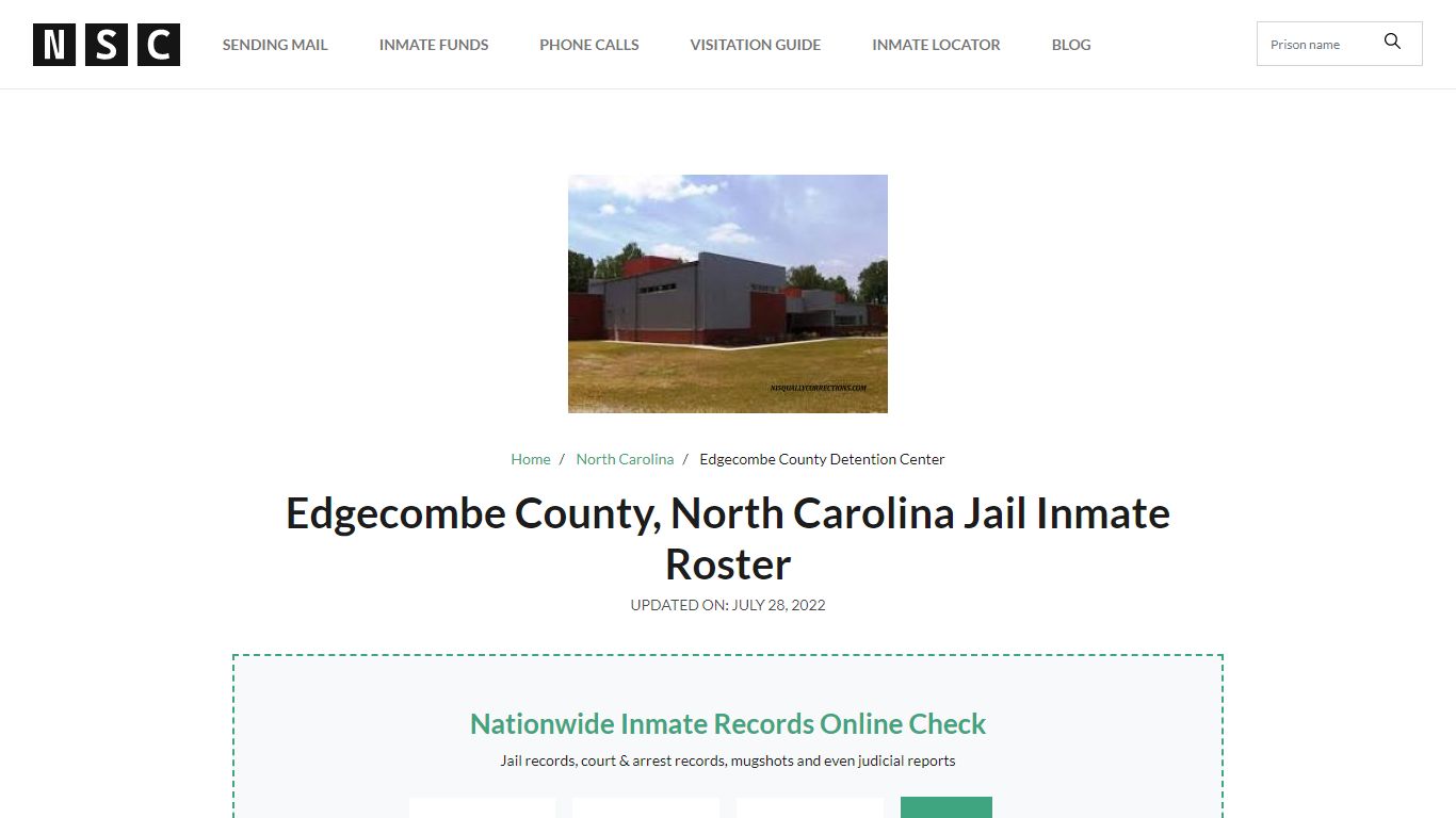 Edgecombe County, North Carolina Jail Inmate List