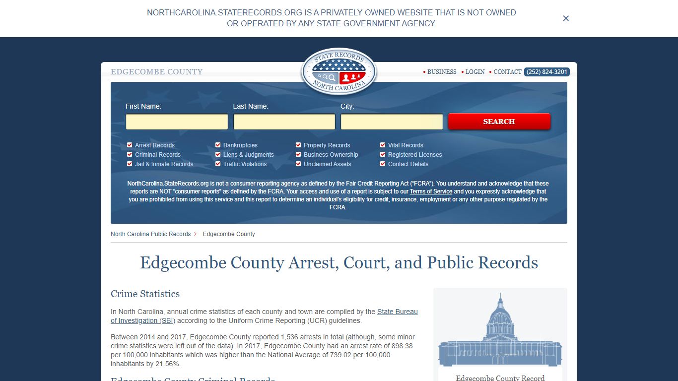 Edgecombe County Arrest, Court, and Public Records